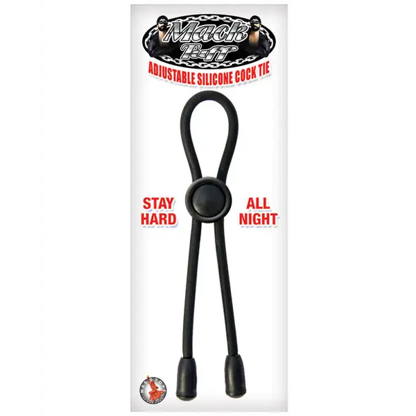 Mack Tuff Adjustable Silicone Cock Tie - Black - Penis Enhancement