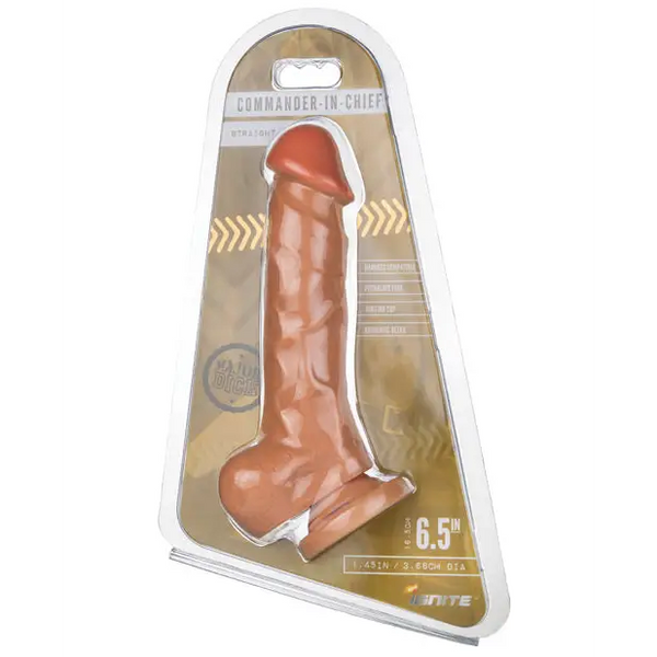 Major Dick Straight w/Balls & Suction Cup Commander in Chief - Vanilla - Dongs & Dildos