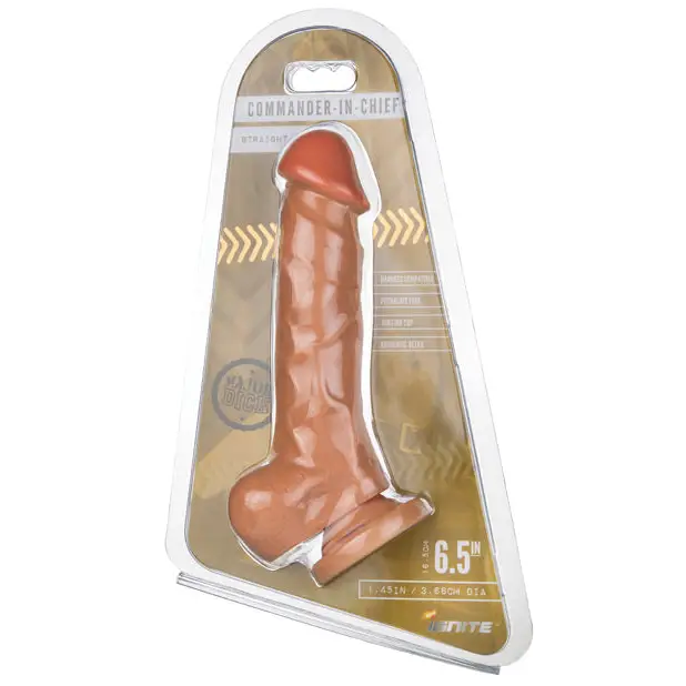 Major Dick Straight w/Balls & Suction Cup Commander in Chief - Vanilla - Dongs & Dildos