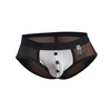 Male Basics MOB Maitre D Brief Bow & French Cuffs Black/White LG - Costumes
