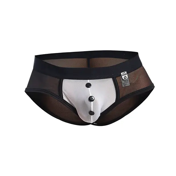 Male Basics MOB Maitre D Brief Bow & French Cuffs Black/White LG - Costumes