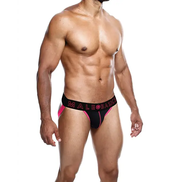 Male Basics Neon Jockstrap Coral MD - Lingerie - Packaged