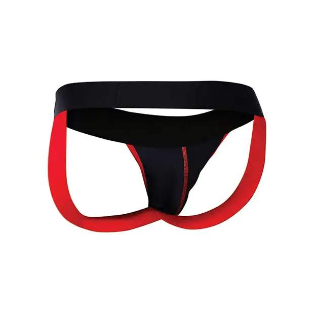 Male Basics Neon Jockstrap Red MD - Lingerie - Packaged