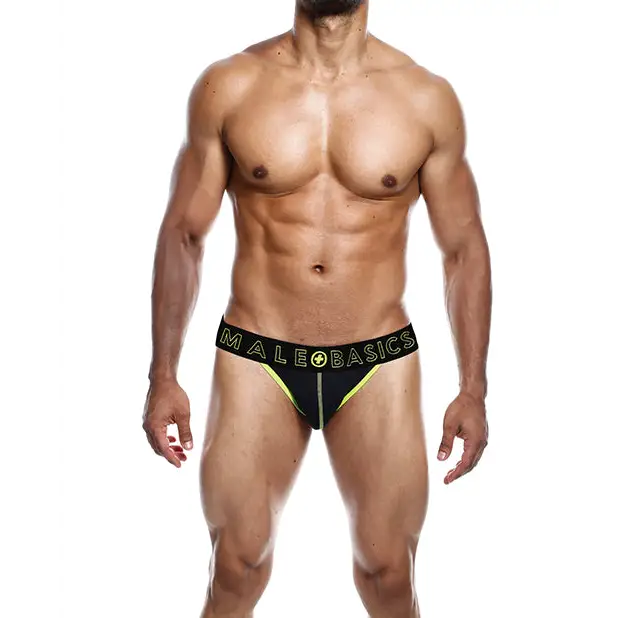 Male Basics Neon Jockstrap Neon Yellow MD - Lingerie - Packaged