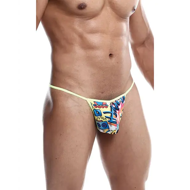Male Basics Sinful Hipster Music T Thong G-String Blue Print LG - Lingerie - Packaged