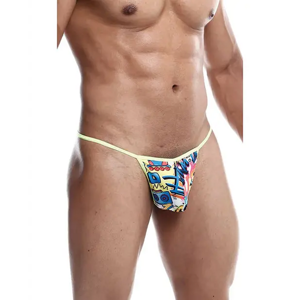 Male Basics Sinful Hipster Music T Thong G-String Blue Print XL - Lingerie - Packaged