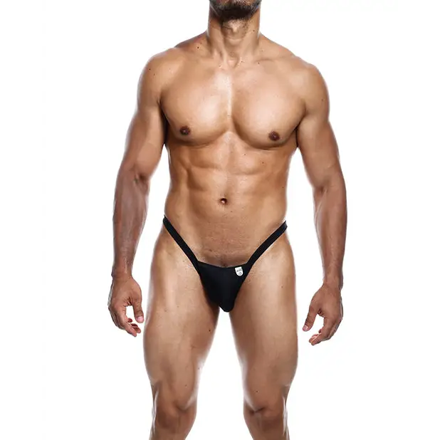 Male Basics Y Buns Thong Black LG - Lingerie - Packaged