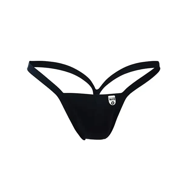 Male Basics Y Buns Thong Black MD - Lingerie - Packaged