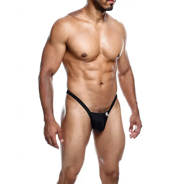 Male Basics Y Buns Thong Black MD - Lingerie - Packaged