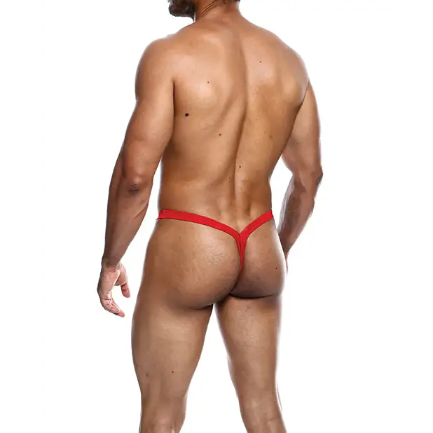 Male Basics Y Buns Thong Red MD - Lingerie - Packaged