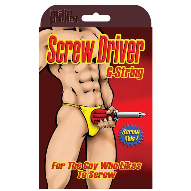Male Power For The Guy Who Likes To Screw - Black G-String & a Set of Screw Drivers - Novelties