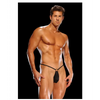 Male Power G-String w/Front Ring Black O/S - Lingerie - Packaged