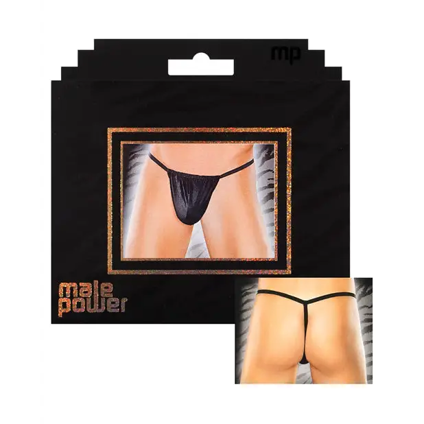 Male Power Nylon Lycra Pouch Thong Black O/S - Lingerie - Packaged