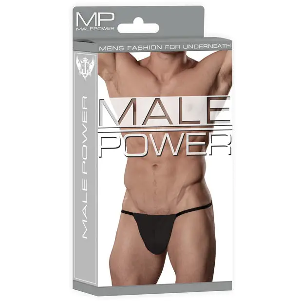 Male Power Nylon Lycra Pouch Thong Black O/S - Lingerie - Packaged