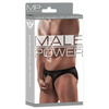 Male Power Nylon Spandex Pouchless Brief Black O/S - Lingerie - Packaged
