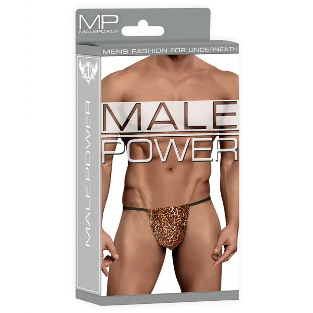 Male Power Posing Strap Thong Animal Print O/S - Lingerie - Packaged