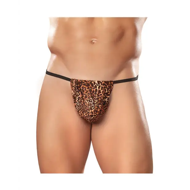 Male Power Posing Strap Thong Animal Print O/S - Lingerie - Packaged