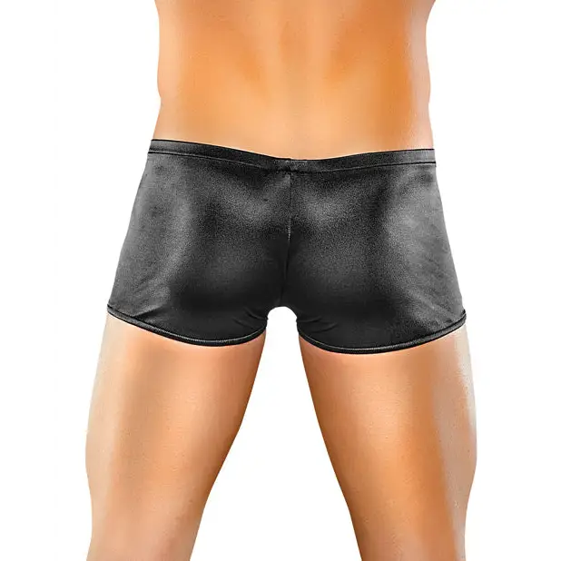 Male Power Satin Lycra Boxer Black Large - Lingerie - Packaged