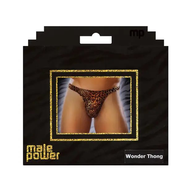 Male Power Wonder Thong Animal Print S/M - Lingerie - Packaged