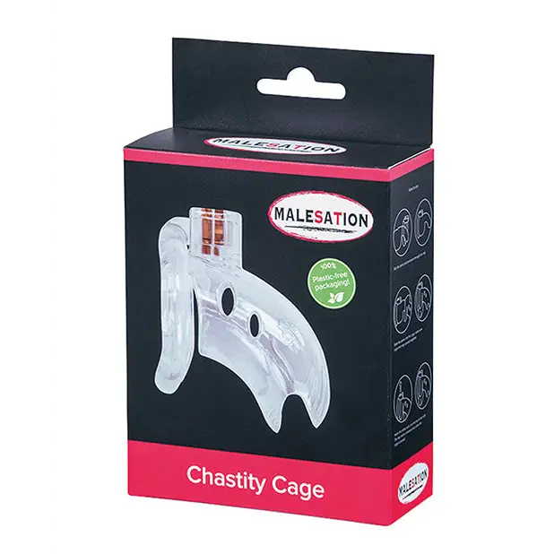 MALESATION Chastity Cage - Clear - Bondage Blindfolds & Restraints