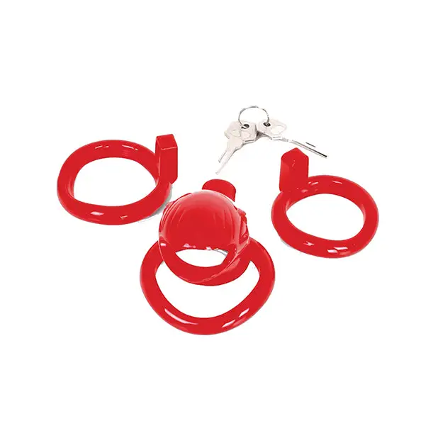 MALESATION Chastity Cage - Red - Bondage Blindfolds & Restraints