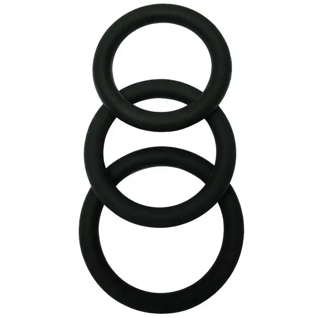 MALESATION Cock Ring Set - Pack of 3 Black - Penis Enhancement