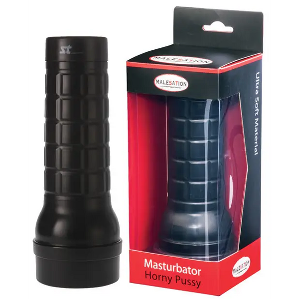 MALESATION Horny Pussy Masturbator Black Case - Ivory - Dolls & Masturbators