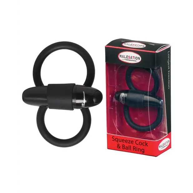 MALESATION Squeeze Cock & Ball Ring - Black - Penis Enhancement