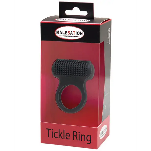 MALESATION Tickle Me Nubbed Cock Ring - Black - Penis Enhancement