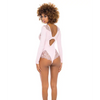 Maria Ribbed Knit & Lace Teddy Crystal Rose MD - Lingerie - Hanging