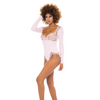 Maria Ribbed Knit & Lace Teddy Crystal Rose XL - Lingerie - Hanging