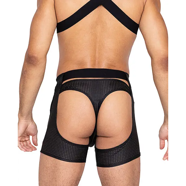 Master Chaps w/Hook & Ring Closure & Rear Cut Out Black XL - Lingerie - Hanging