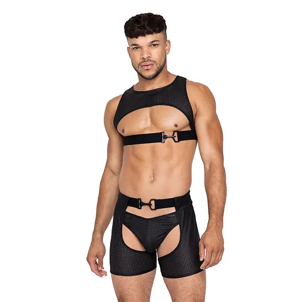 Master Harness w/Hook & Ring Closure Black SM - Lingerie - Hanging