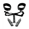 Master Series Acquire Easy Access Thigh Harness w/Wrist Cuffs - Black - Bondage Blindfolds & Restraints