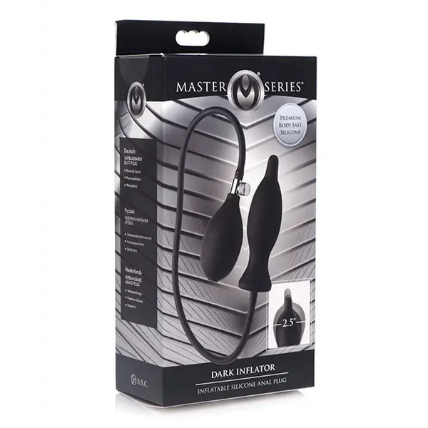 Master Series Dark Inflator Inflatable Silicone Anal Plug - Black - Anal Products