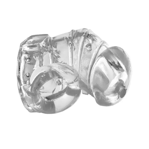 Master Series Detained 2.0 Restrictive Chastity Cage w/Nubs - Clear - Bondage Blindfolds & Restraints