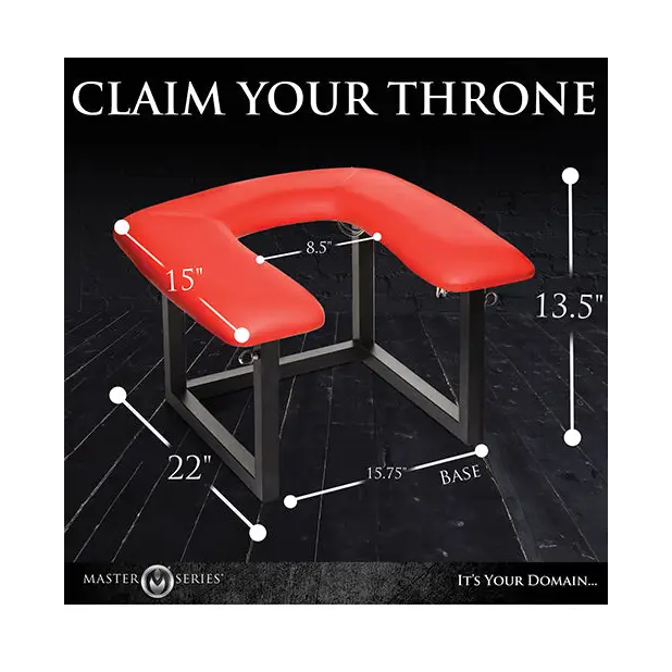 Master Series Face Rider Queening Chair - Black/Red - Bondage Blindfolds & Restraints