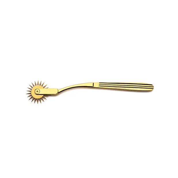 Master Series Gold Sensation Wartenberg Wheel - Gold - Bondage Blindfolds & Restraints