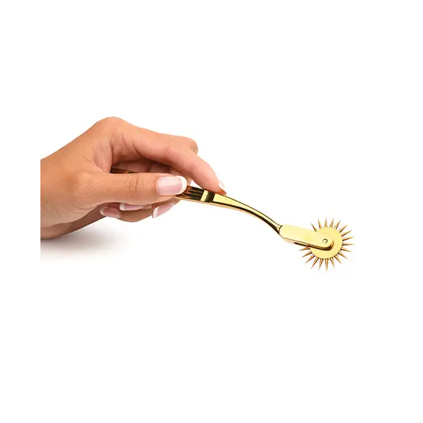 Master Series Gold Sensation Wartenberg Wheel - Gold - Bondage Blindfolds & Restraints