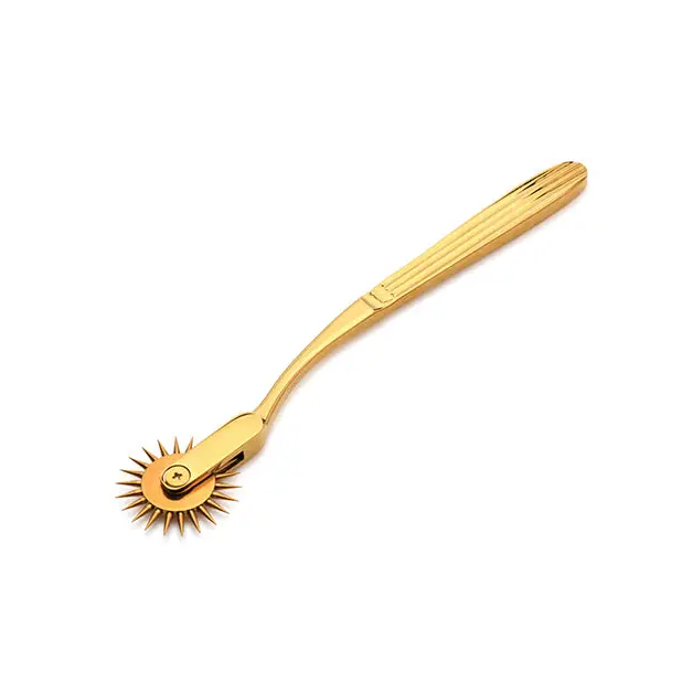 Master Series Gold Sensation Wartenberg Wheel - Gold - Bondage Blindfolds & Restraints