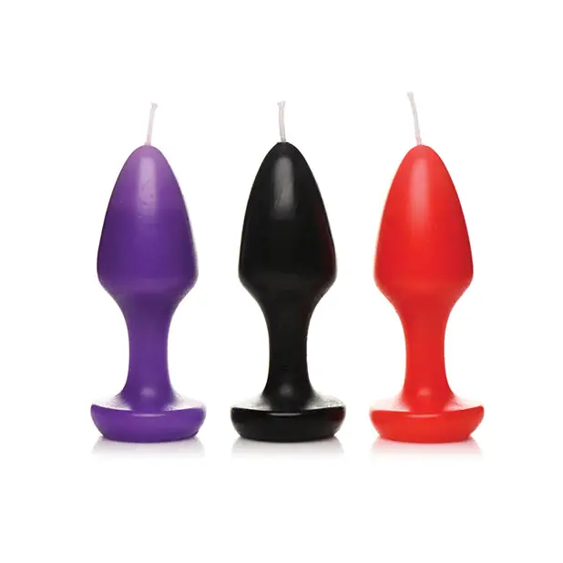 Master Series Kink Inferno Butt Plug Candles - Black/Purple/Red - Setting The Mood