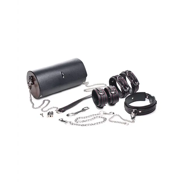Master Series Kinky Clutch Black Bondage Set w/Carrying Case - Bondage Blindfolds & Restraints