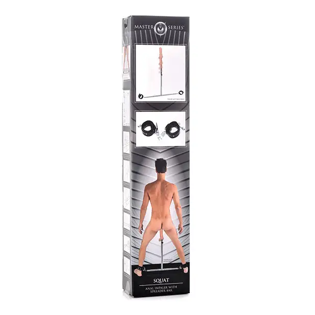 Master Series Squat Anal Impaler w/Spreader Bar & Cuffs - Bondage Blindfolds & Restraints