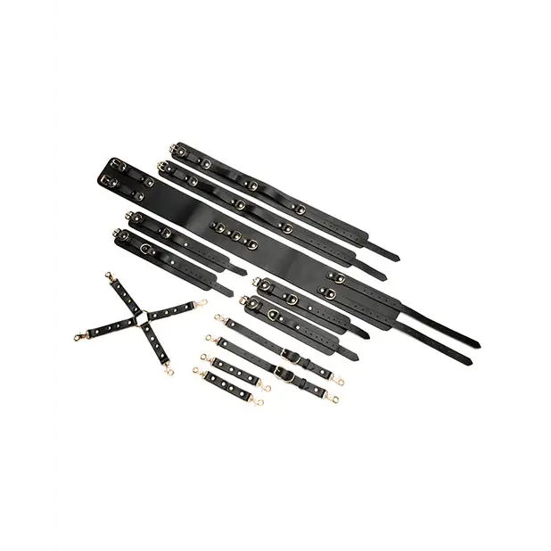 Master Series Tied Temptress Thigh Harness w/Hog Tie Connector - Black - Bondage Blindfolds & Restraints