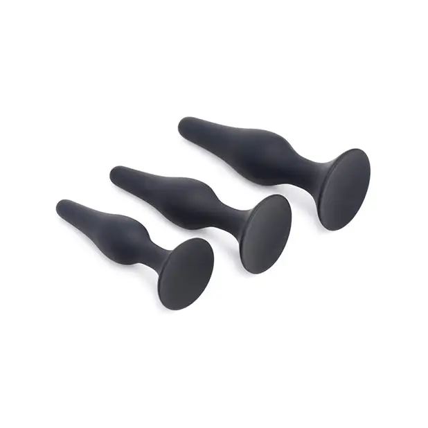 Master Series Triple Tapered Silicone Anal Trainer - Black Set of 3 - Anal Products
