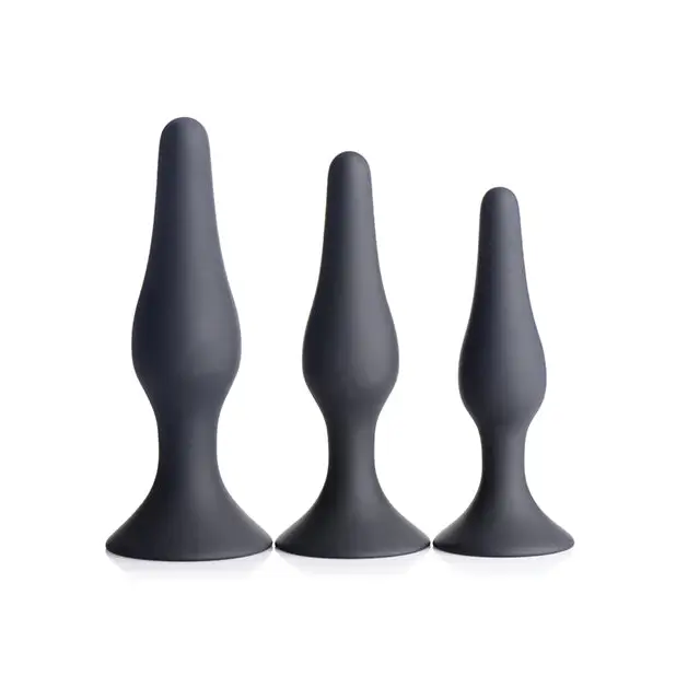 Master Series Triple Tapered Silicone Anal Trainer - Black Set of 3 - Anal Products