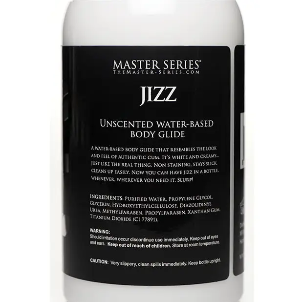 Master Series Unscented Jizz Water Based Body Glide - 16oz - Lubricants
