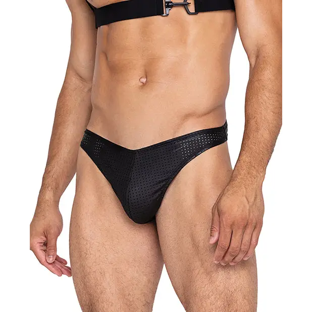 Master Thong w/Contoured Pouch Black SM - Lingerie - Hanging