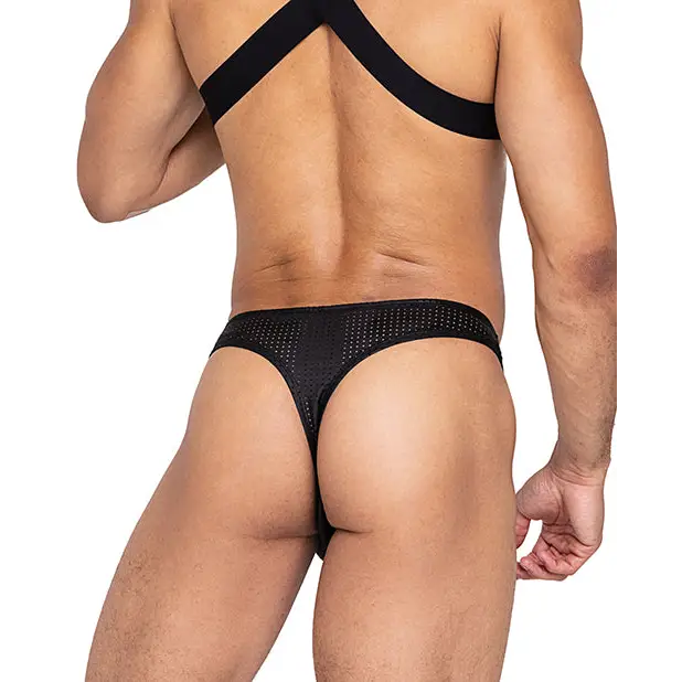 Master Thong w/Contoured Pouch Black XL - Lingerie - Hanging