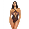 Maxi Unlined Monowire Galloon Lace Teddy w/O-Ring Detail Black/Red S/M - Lingerie - Hanging